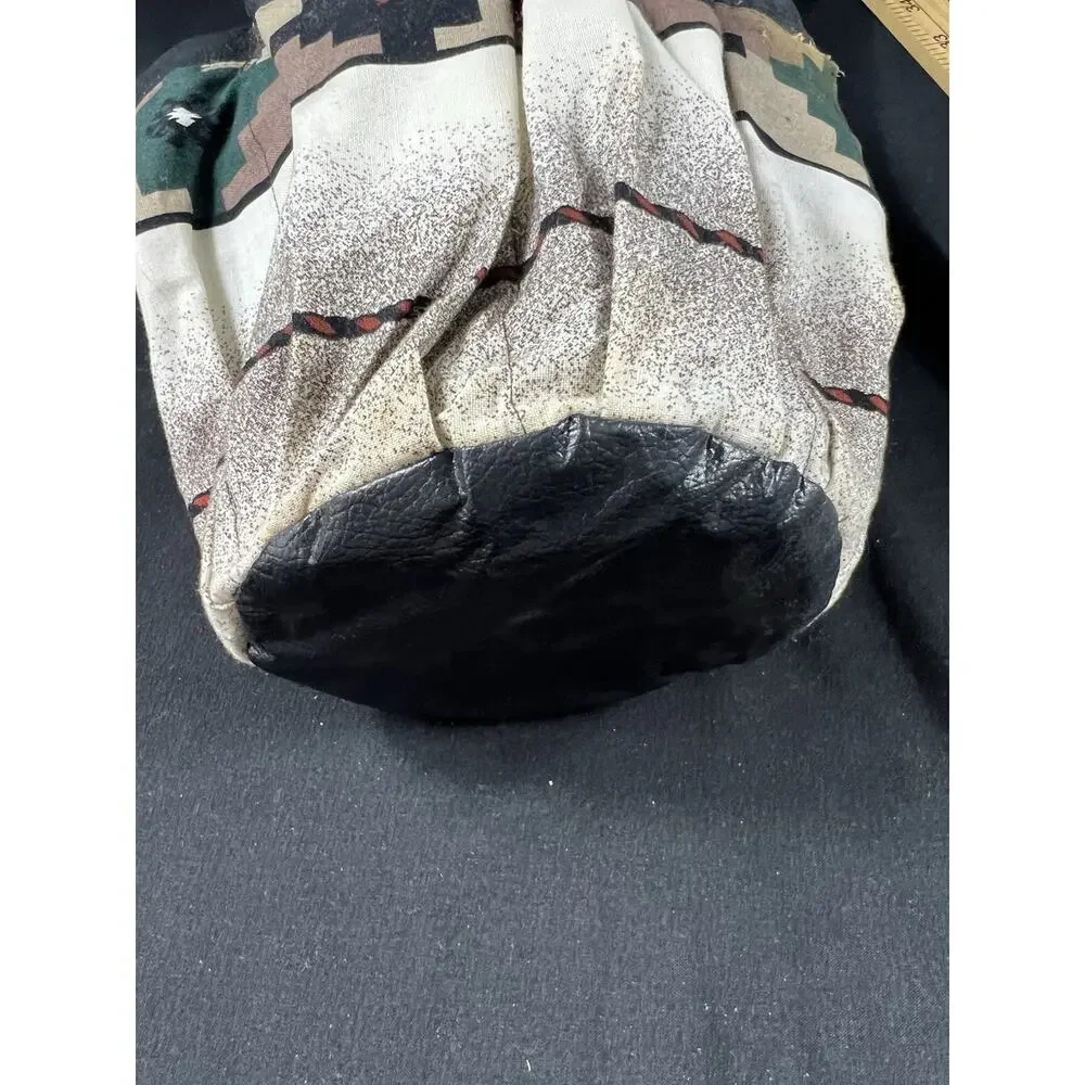 Vintage Native American Style Fabric Drawstring Bag Handmade Southwest Pattern